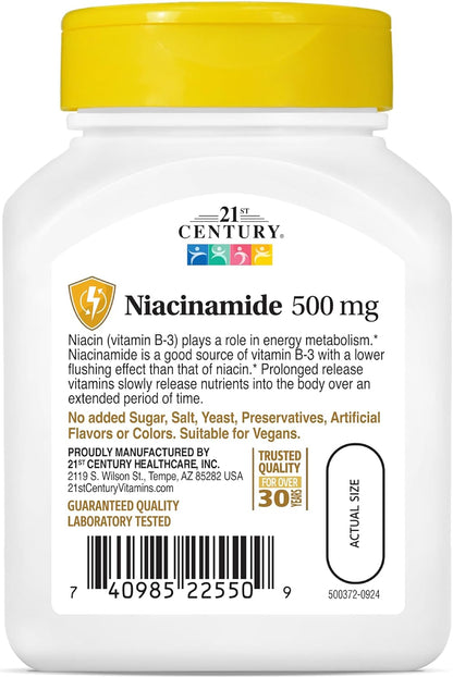 21st Century, Niacinamide, Prolonged Release , 110 Tablets