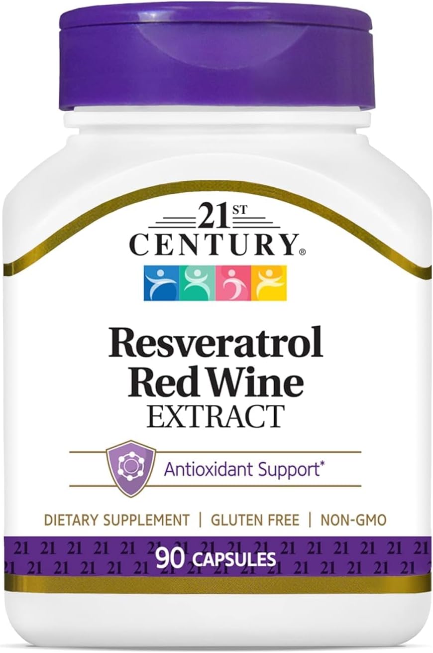 21st Century, Resveratrol Red Wine Extract, 90 Capsules