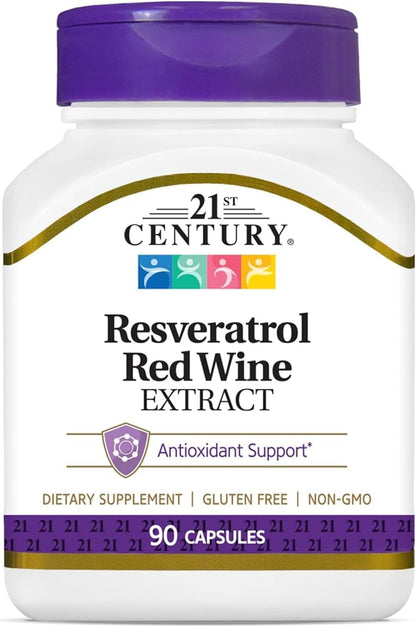21st Century, Resveratrol Red Wine Extract, 90 Capsules