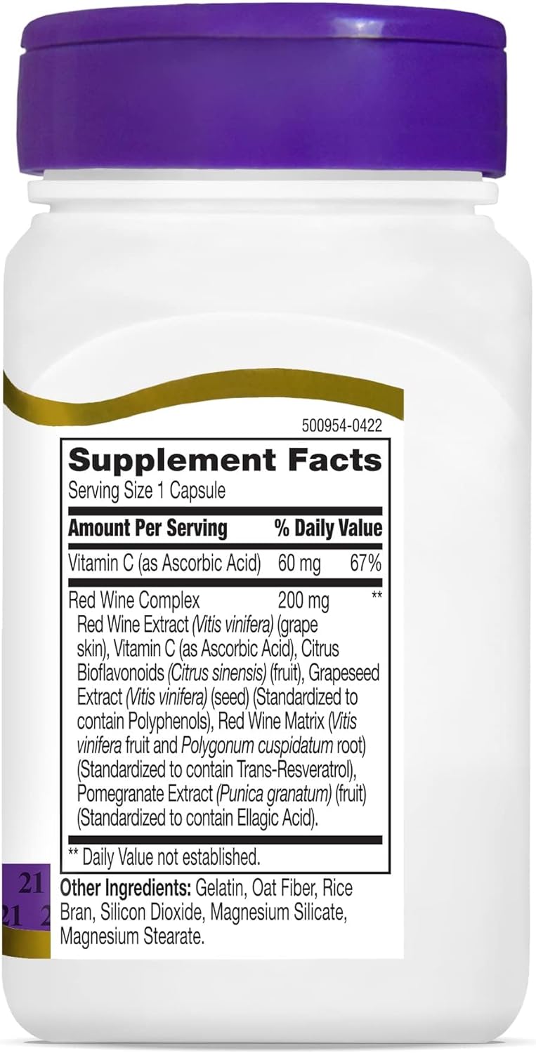 21st Century, Resveratrol Red Wine Extract, 90 Capsules