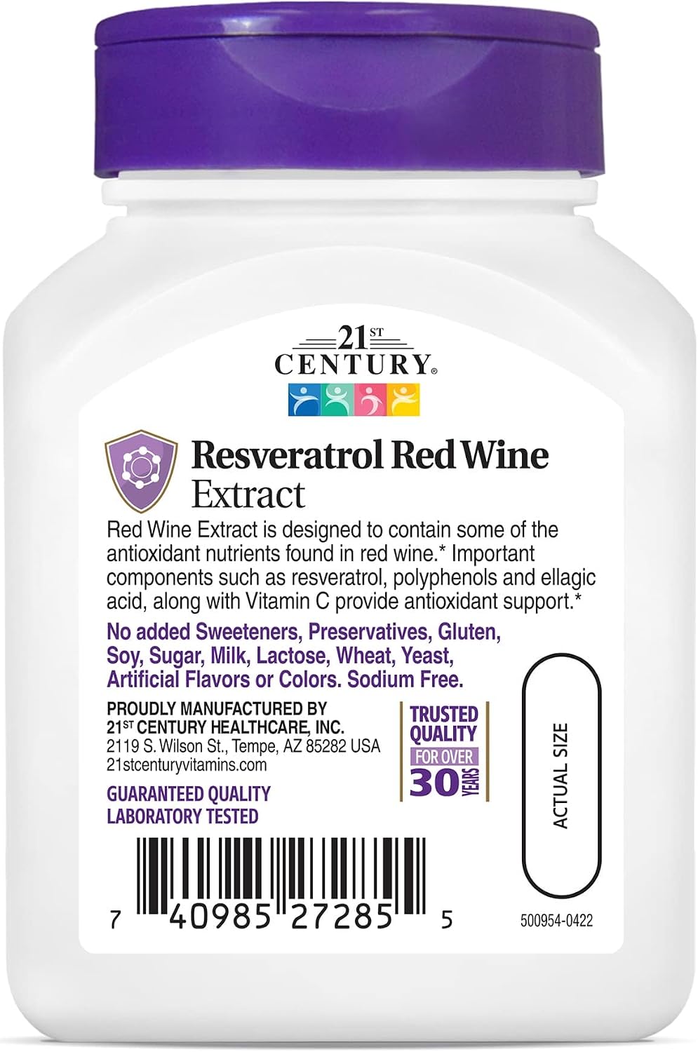 21st Century, Resveratrol Red Wine Extract, 90 Capsules