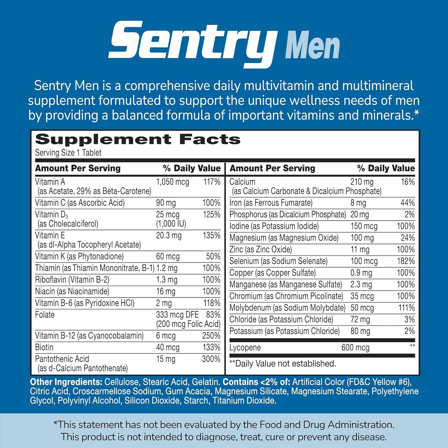 21st Century, Sentry Men, Multivitamin & Multimineral Supplement, 120 Tablets