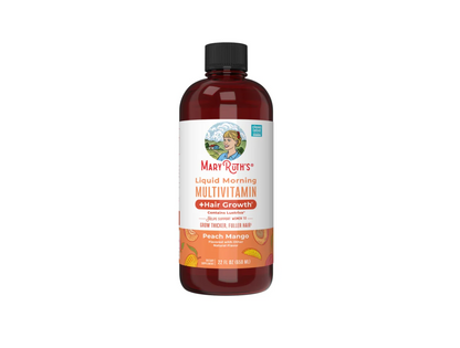 MaryRuth's Liquid Morning Multivitamin + Hair Growth, Peach Mango, 22 fl. oz., 2-pack