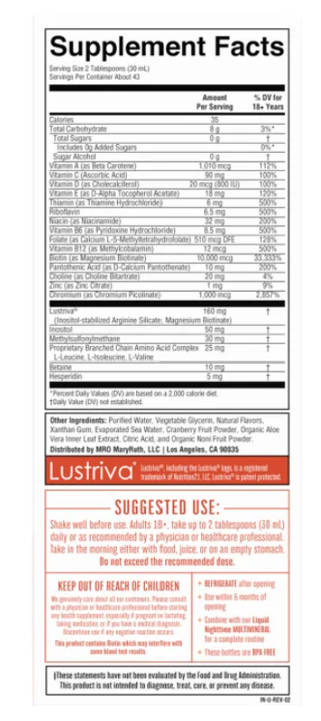 MaryRuth's Liquid Morning Multivitamin + Hair Growth, Peach Mango, 22 fl. oz., 2-pack