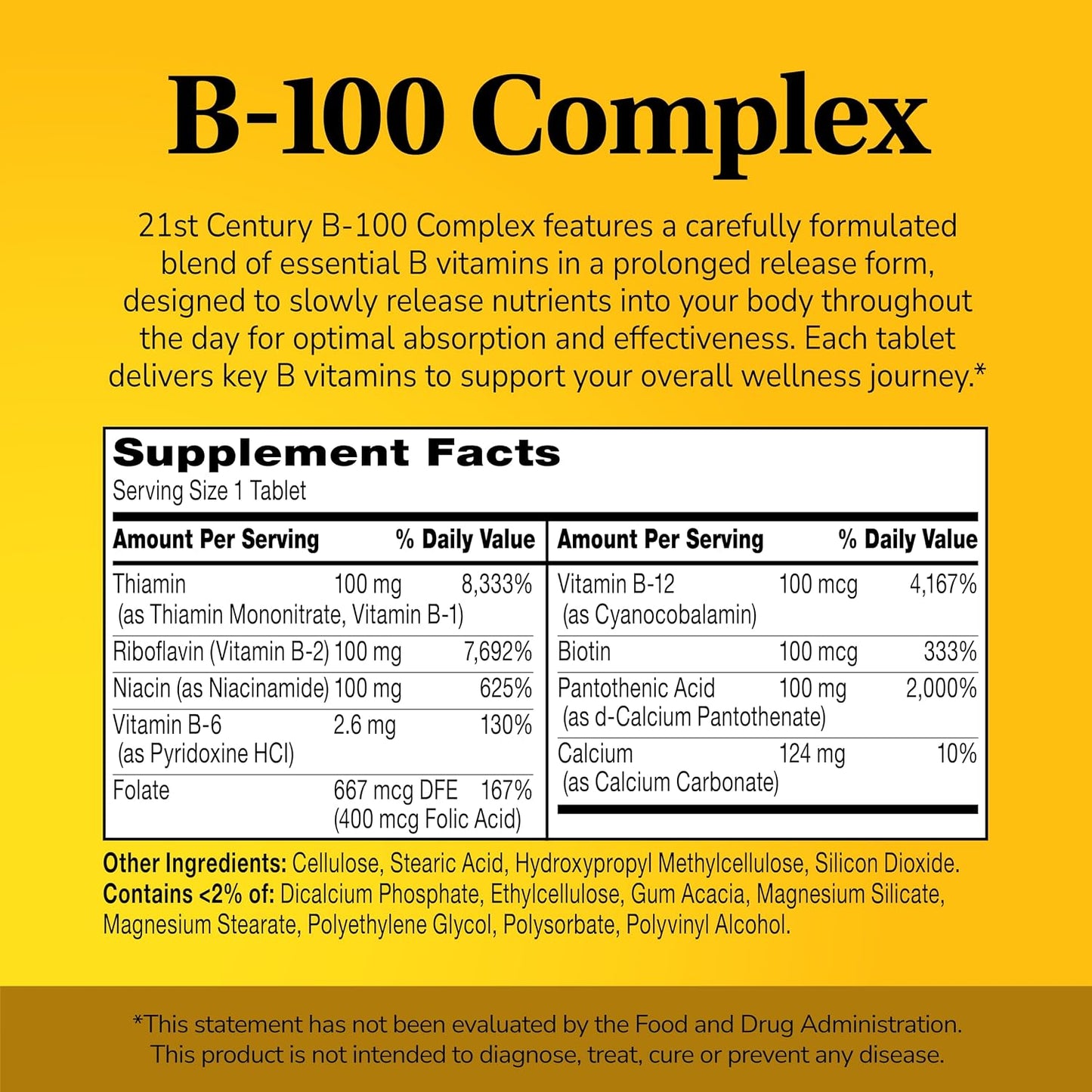21st Century, B-100 Complex, Prolonged Release, 60 Tablets