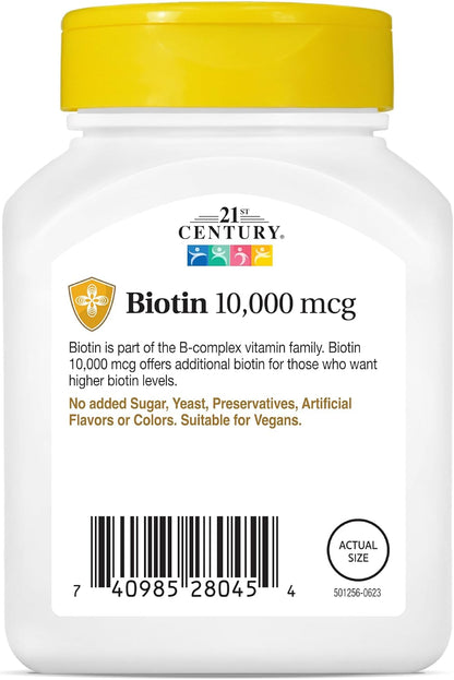 21st Century, Biotin, 10,000 mcg, 120 Tablets