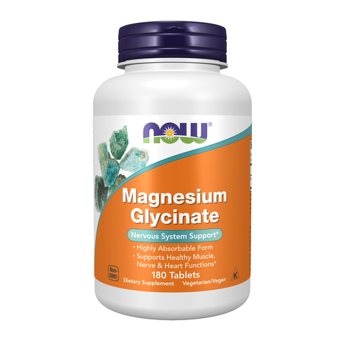 NOW Supplements, Magnesium Glycinate 100 mg, Highly Absorbable Form, 180 Tablets
