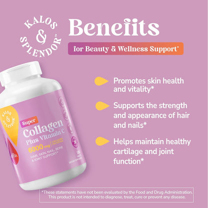 21st Century, Kalos & Splendor™, Super Collagen Plus Vitamin C, 180 Tablets