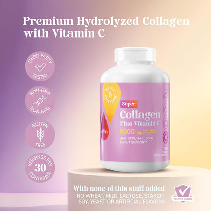 21st Century, Kalos & Splendor™, Super Collagen Plus Vitamin C, 180 Tablets
