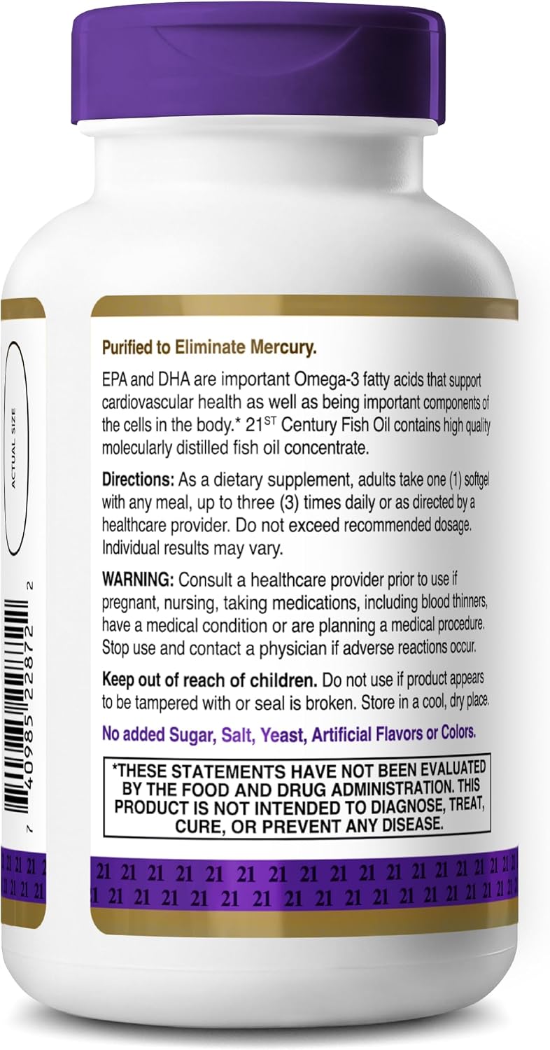 21st Century, Fish Oil, 1,000 mg, 120 Softgels