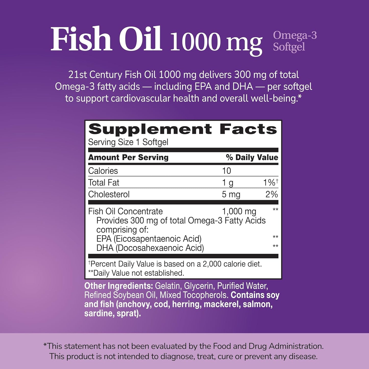 21st Century, Fish Oil, 1,000 mg, 120 Softgels