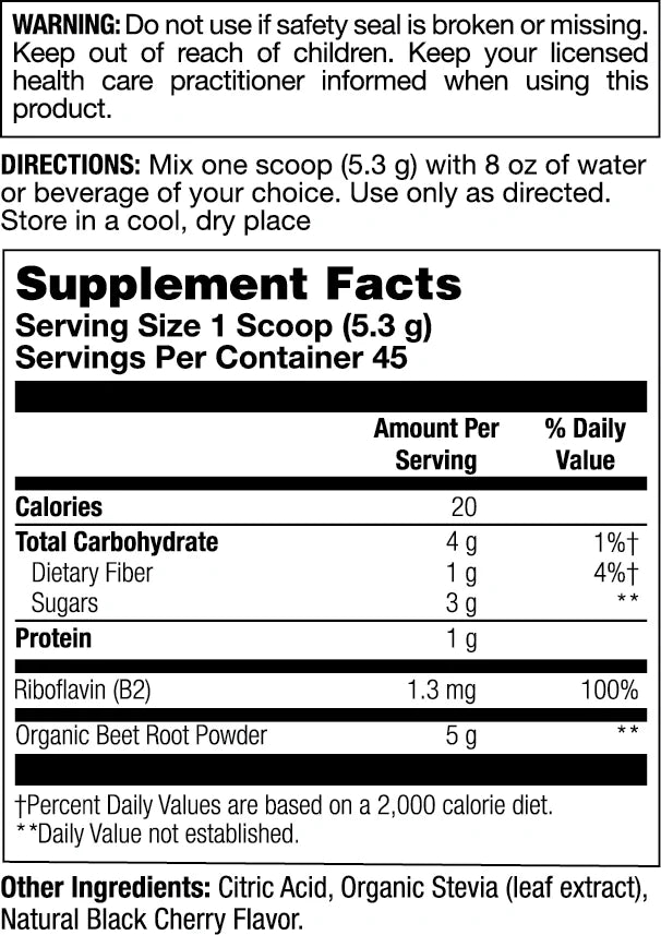 Action Labs Ticker Tonic™ Beet Root Powder Powder 8.5 OZ