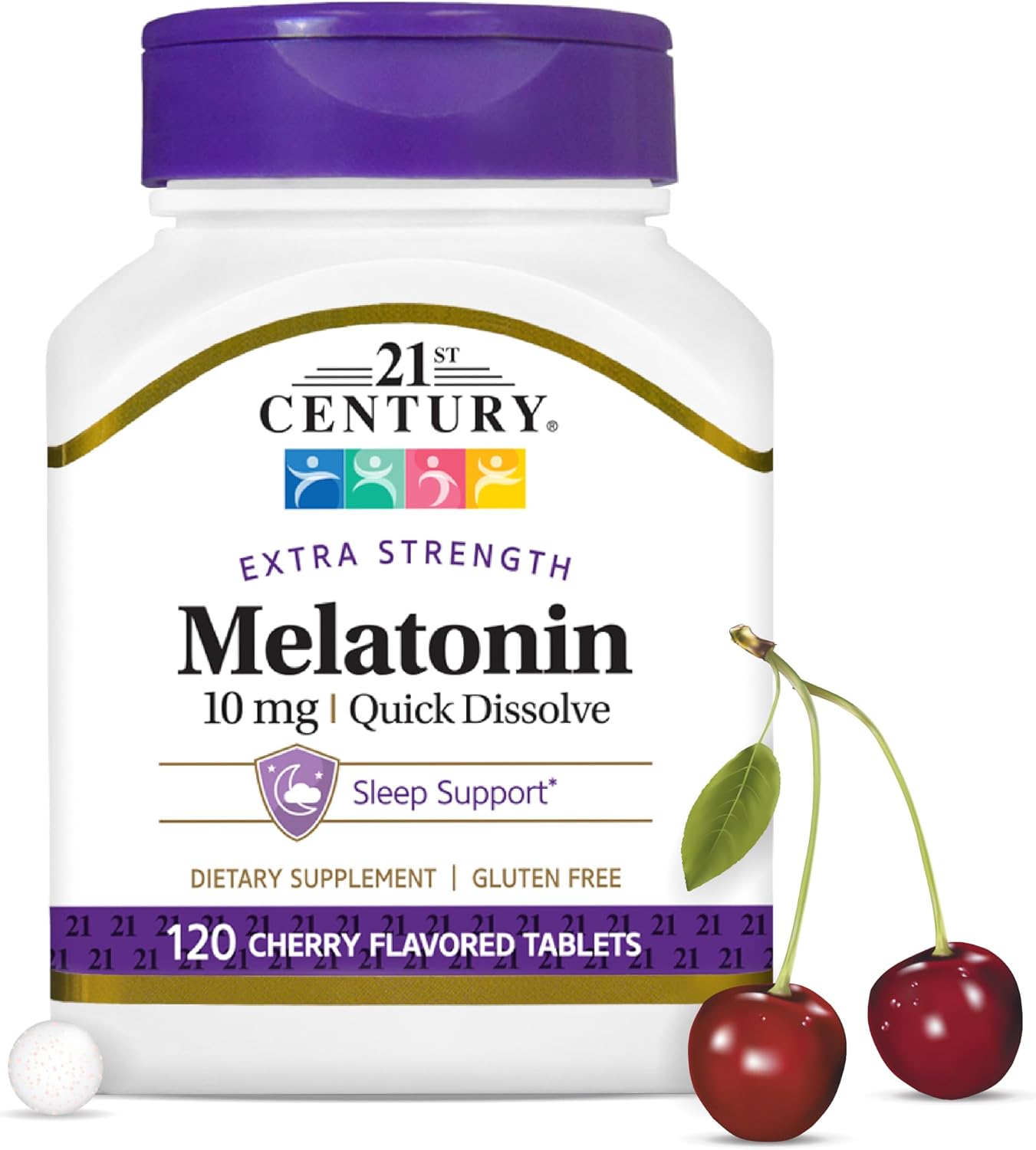 21st Century, Melatonin, Quick Dissolve, Cherry, 10 mg, 120 Tablets